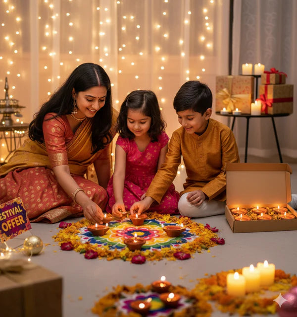 LED Light Water Sensor Diyas with Ambient Lights